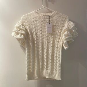 Off-white pullover Greylin crochet sweater